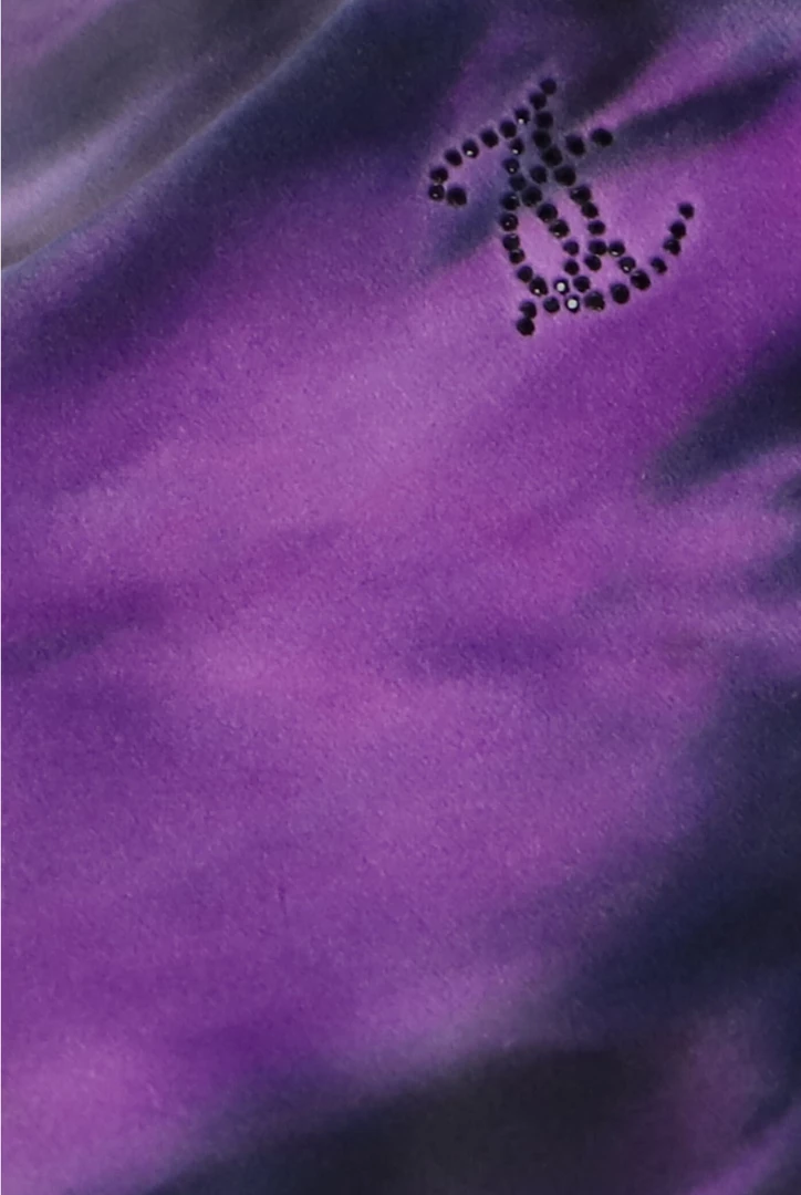 JUICY COUTURE TRACKSUITS PURPLE TIE DYE VELOUR DIAMANTE FLARED PANTS