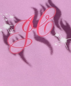 JUICY COUTURE ORCHID PINK FLAME GRAPHIC BOYFRIEND CUFFED JOGGERS