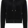 JUICY COUTURE BLACK LUXE VELOUR ROBERTSON HOODIE TRACKSUITS