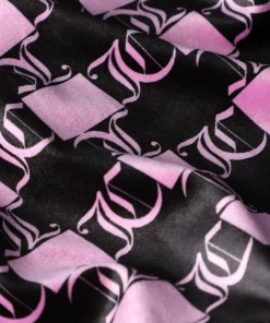 JUICY COUTURE TOPS ORCHID MONOGRAM CHECK VELOUR CROP TOP