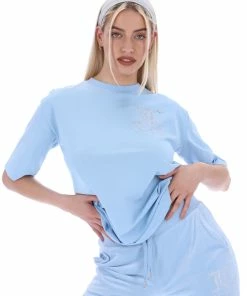 JUICY COUTURE TOPS POWDER BLUE ANNIVERSARY NUMERAL UNISEX TEE
