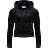 JUICY COUTURE BLACK CLASSIC VELOUR ROBERTSON HOODIE