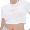 JUICY COUTURE TOPS WHITE ANNIVERSARY CROWN CREST CROP TEE
