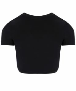 JUICY COUTURE TOPS BLACK ANNIVERSARY CROWN CREST CROP TEE