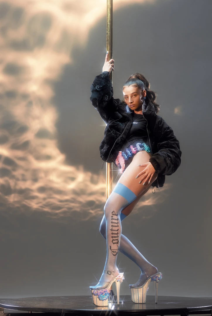 JUICY COUTURE BLACK VELOUR MONOGRAM PUFFER JACKET OUTERWEAR