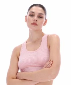 JUICY COUTURE ALMOND BLOSSOM RIBBED VELOUR RACER BRA