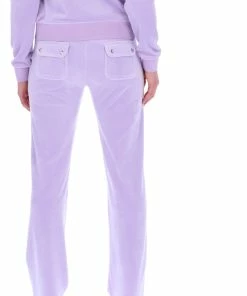 JUICY COUTURE TRACKSUITS PASTEL LILAC CLASSIC VELOUR DEL RAY POCKETED BOTTOMS