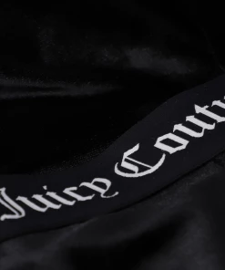 JUICY COUTURE BLACK VELVET LOUNGE WIDE LEG BOTTOMS