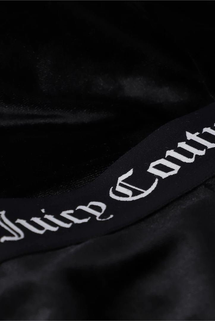 JUICY COUTURE BLACK VELVET LOUNGE WIDE LEG BOTTOMS