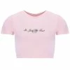 JUICY COUTURE ALMOND BLOSSOM ANNIVERSARY CROWN CREST CROP TEE TOPS