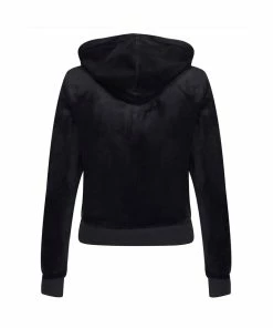 JUICY COUTURE COOL BLUE VELOUR DIAMANTE FITTED TEE TOPS