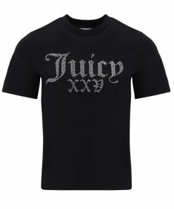 JUICY COUTURE BLACK ANNIVERSARY NUMERAL DIAMANTE GIRLFRIEND TEE