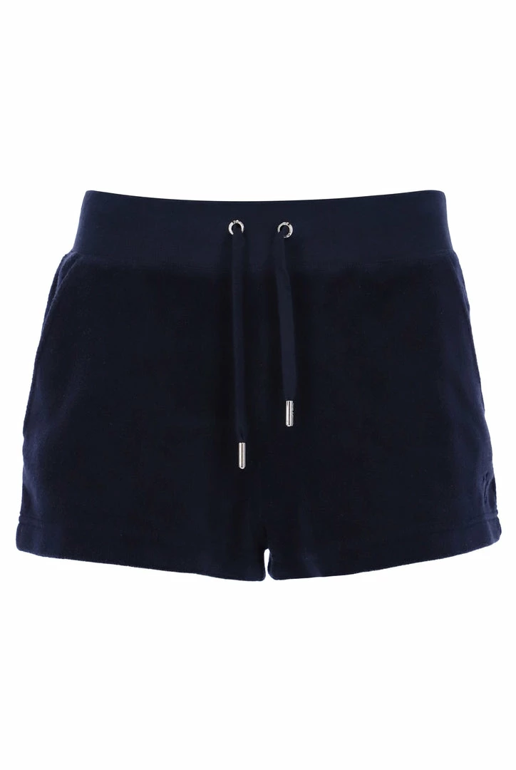 JUICY COUTURE TRACKSUITS NIGHT SKY BLUE TERRY TOWELLING TRACK SHORT