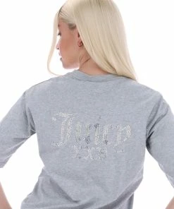 JUICY COUTURE TOPS SILVER MARL ANNIVERSARY NUMERAL UNISEX TEE