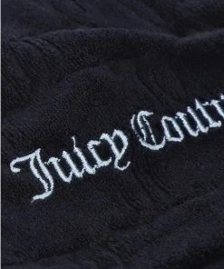 JUICY COUTURE TRACKSUITS NIGHT SKY BLUE MONOGRAM JACQUARD TERRY TOWELLING TRACK SHORTS