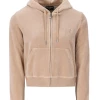 JUICY COUTURE WARM TAUPE LUXE VELOUR ROBERTSON HOODIE