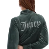 JUICY COUTURE TRACKSUITS DARK MOSS VELOUR DIAMANTE TRACKTOP