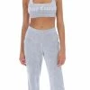 JUICY COUTURE SILVER MARL RIB VELOUR WIDE LEG BOTTOMS