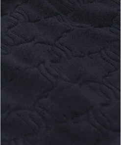 JUICY COUTURE TRACKSUITS NIGHT SKY BLUE MONOGRAM JACQUARD TERRY TOWELLING TRACK SHORTS