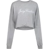 JUICY COUTURE TOPS BAMBOO JERSEY CREW NECK CROP SWEATSHIRT
