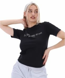 JUICY COUTURE BLACK ANNIVERSARY TRUST GRAPHIC GIRLFRIEND TEE