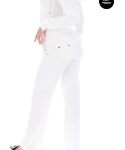 JUICY COUTURE TRACKSUITS CREAM LUXE VELOUR DEL RAY POCKETED BOTTOMS