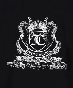 JUICY COUTURE BLACK ANNIVERSARY CREST GRAPHIC UNISEX TEE