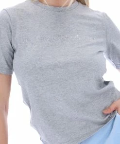 JUICY COUTURE TOPS SILVER MARL ANNIVERSARY TRUST GRAPHIC GIRLFRIEND TEE