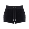 JUICY COUTURE BLACK LUXE VELOUR TRACK SHORT