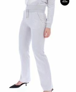 JUICY COUTURE TRACKSUITS QUIET GREY LUXE VELOUR DEL RAY POCKETED BOTTOMS
