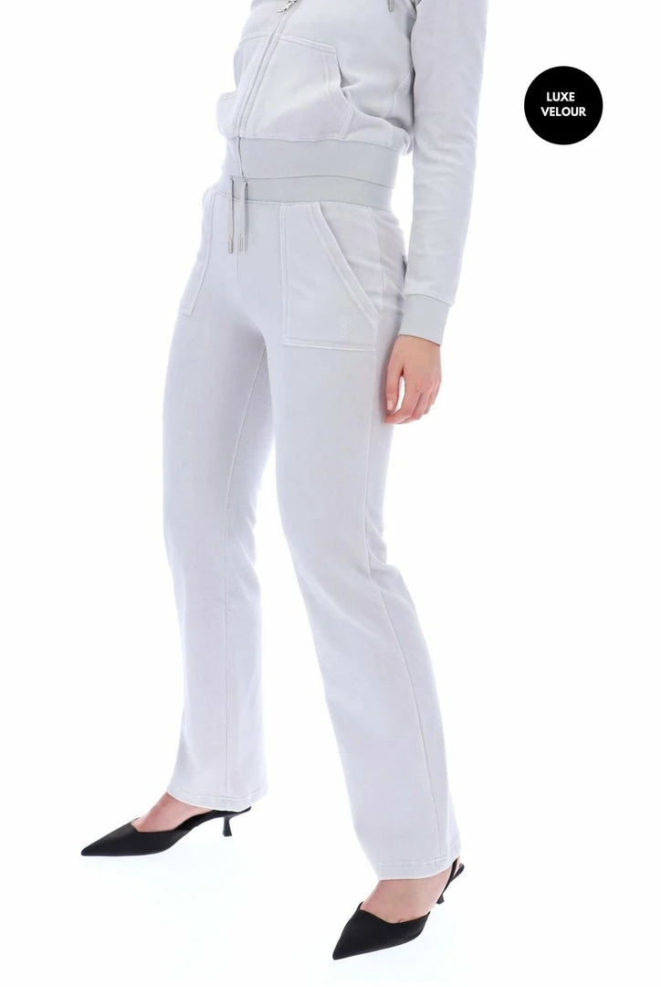 JUICY COUTURE TRACKSUITS QUIET GREY LUXE VELOUR DEL RAY POCKETED BOTTOMS