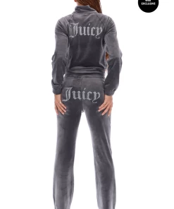 JUICY COUTURE TOP HAT VELOUR DIAMANTE TRACKSUIT BOTTOM