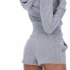 JUICY COUTURE SILVER MARL TERRY TOWELLING TRACK SHORT TRACKSUITS