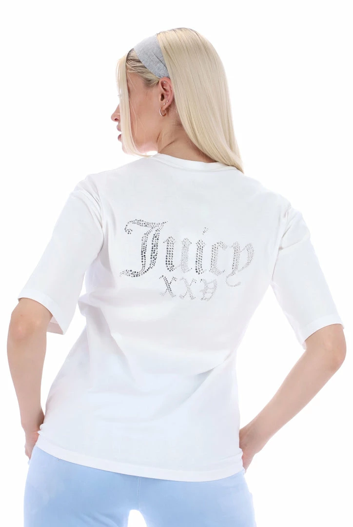JUICY COUTURE TOPS WHITE ANNIVERSARY NUMERAL UNISEX TEE