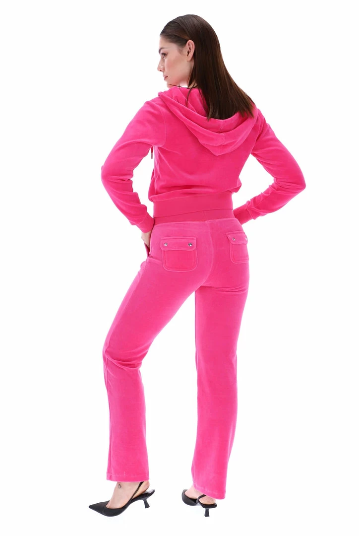 JUICY COUTURE TRACKSUITS RASPBERRY ROSE LUXE VELOUR DEL RAY POCKETED BOTTOMS