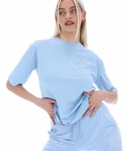 JUICY COUTURE TOPS POWDER BLUE ANNIVERSARY NUMERAL UNISEX TEE