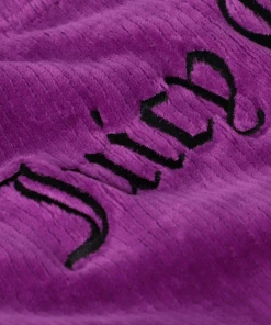 JUICY COUTURE TRACKSUITS PURPLE RIB VELOUR WIDE LEG BOTTOMS