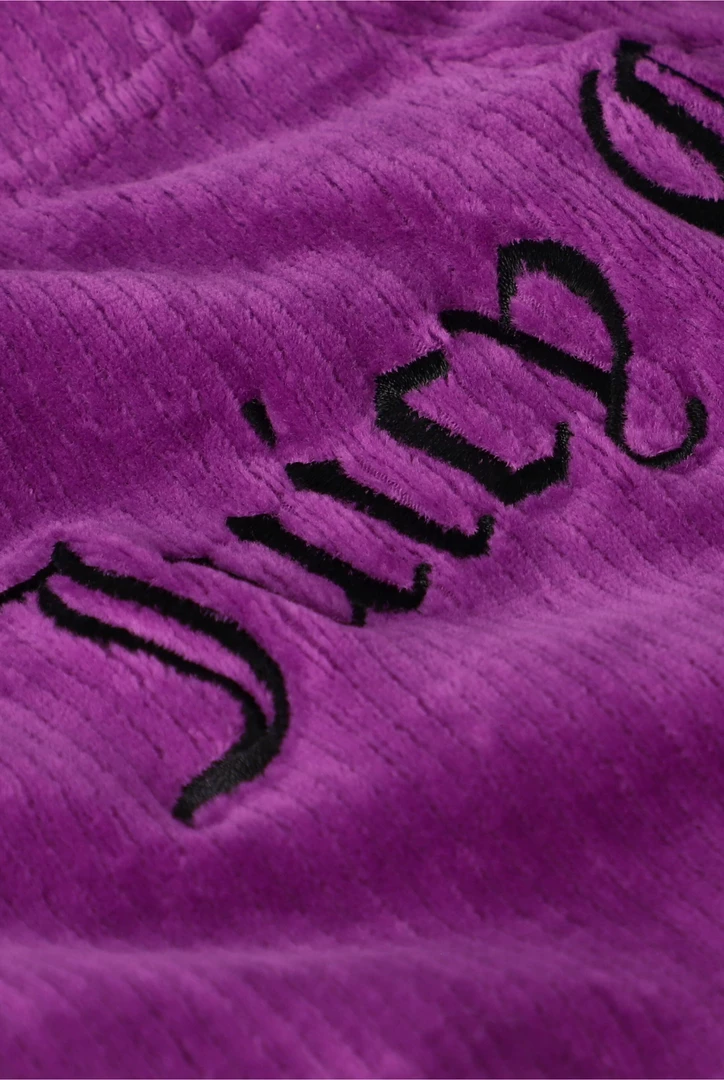 JUICY COUTURE TRACKSUITS PURPLE RIB VELOUR WIDE LEG BOTTOMS