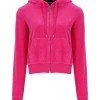 JUICY COUTURE RASPBERRY ROSE LUXE VELOUR ROBERTSON HOODIE TRACKSUITS