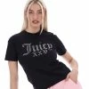JUICY COUTURE BLACK ANNIVERSARY NUMERAL DIAMANTE GIRLFRIEND TEE