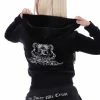 JUICY COUTURE BLACK ANNIVERSARY CREST ZIP THROUGH HOODIE TRACKSUITS