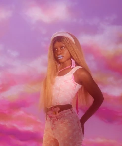 JUICY COUTURE FLURO PINK MONOGRAM ACID WASH DENIM CORSET SPRING SUMMER '22 COLLECTION