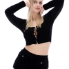 JUICY COUTURE BLACK VELOUR DIAMANTE FLOWER CARDIGAN