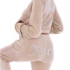 JUICY COUTURE WARM TAUPE VELOUR DIAMANTE TRACKSUIT BOTTOM