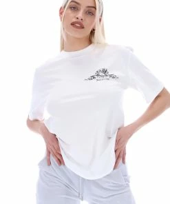 JUICY COUTURE TOPS WHITE CREST GRAPHIC UNISEX TEE