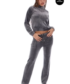 JUICY COUTURE TOP HAT VELOUR DIAMANTE TRACKSUIT BOTTOM