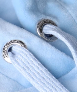JUICY COUTURE COOL BLUE VELOUR DIAMANTE HOODIE