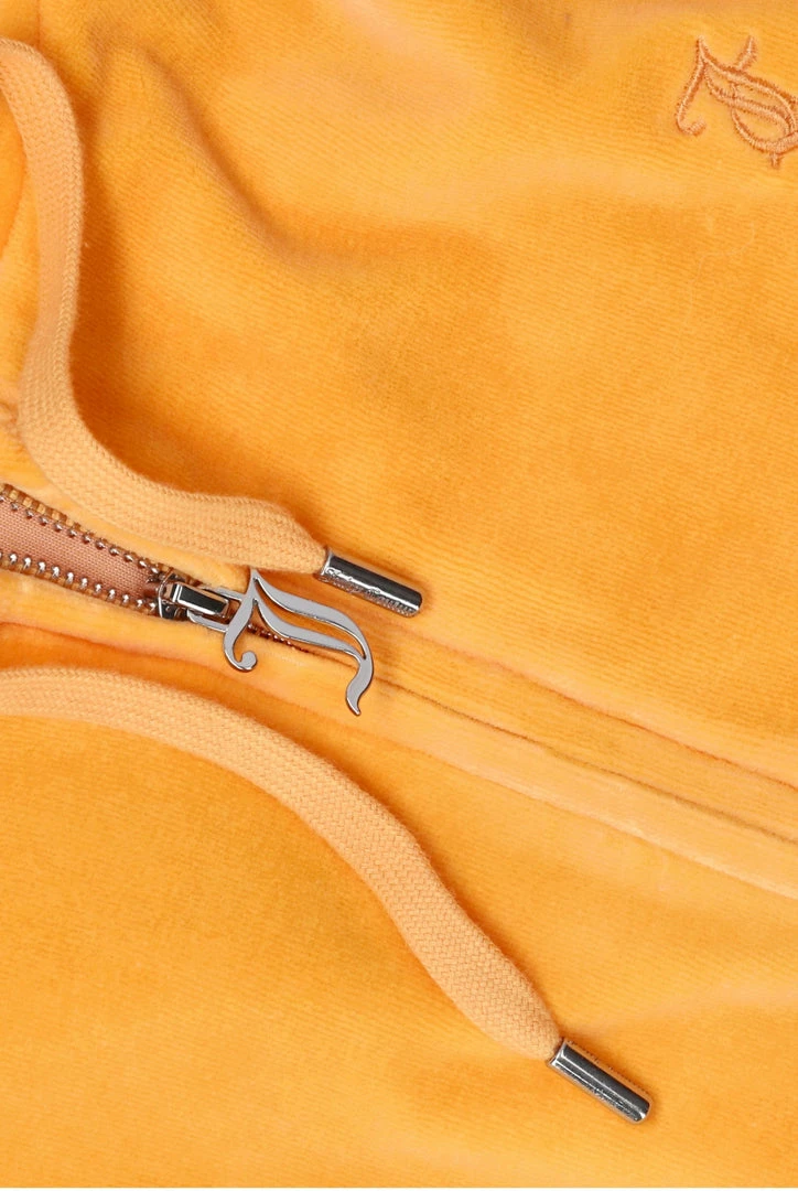 JUICY COUTURE BLAZING ORANGE LUXE VELOUR ROBERTSON HOODIE