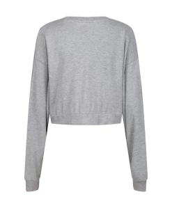 JUICY COUTURE TOPS BAMBOO JERSEY CREW NECK CROP SWEATSHIRT