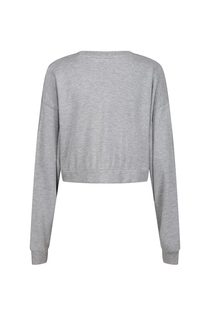 JUICY COUTURE TOPS BAMBOO JERSEY CREW NECK CROP SWEATSHIRT